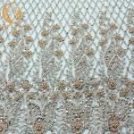 Beaded Nice Lace Fabric Exquisite 91.44cm Length Types Of Handmade Lace
