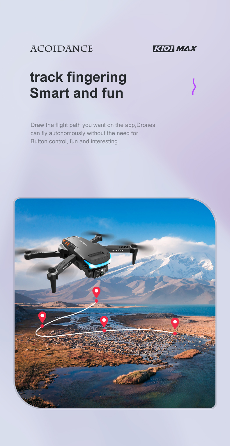 Beginner Operator Skill Level K101 Max Drone 4k Camera and GGPS Mini Toy Drone with 18-25 Minutes Maximum Flight Time
