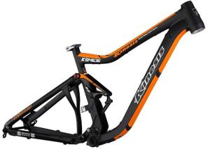 Quality Mtb AM Mountain Bike Frame Black / Orange Color Smooth Welding 152mm Travel wholesale