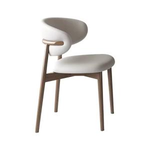 Quality Backrest Dining Chairs Wood Leather Wooden Dining Chair For Coffee Shop wholesale
