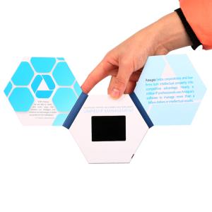 China Hexagon 256MB LCD video brochure card , audio video business cards For Marketing ODM on sale