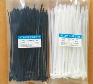 Quality Self Locking PA66 Nylon Tie Wraps White / Black Heat Resisting wholesale