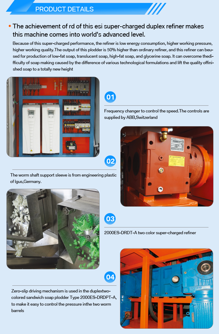Custom 220/380v Duplex Single-Worm Vacuum Refiners Series ES-DR