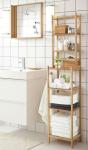 new design home use multi-functional bamboo bathroom towel shelves