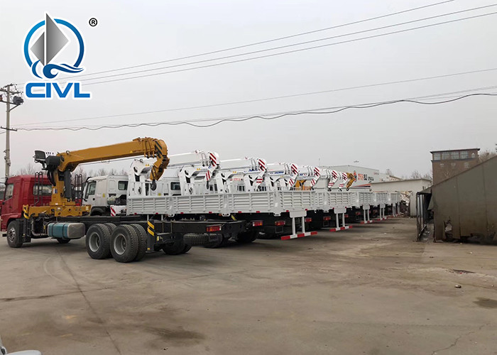 HOWO 6x4 10 Ton Folding Boom Truck Mounted Crane Engine 160hp - 290hp