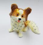 New product animal dog Metal Rhinestone Jewelry Box cheap trinket box