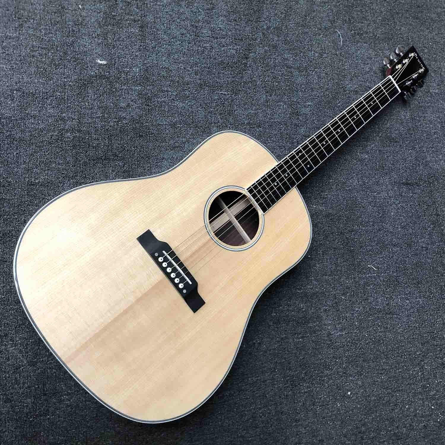 Custom Grand J45AA Solid Wood Acoustic Guitar White Binding in Natural Color