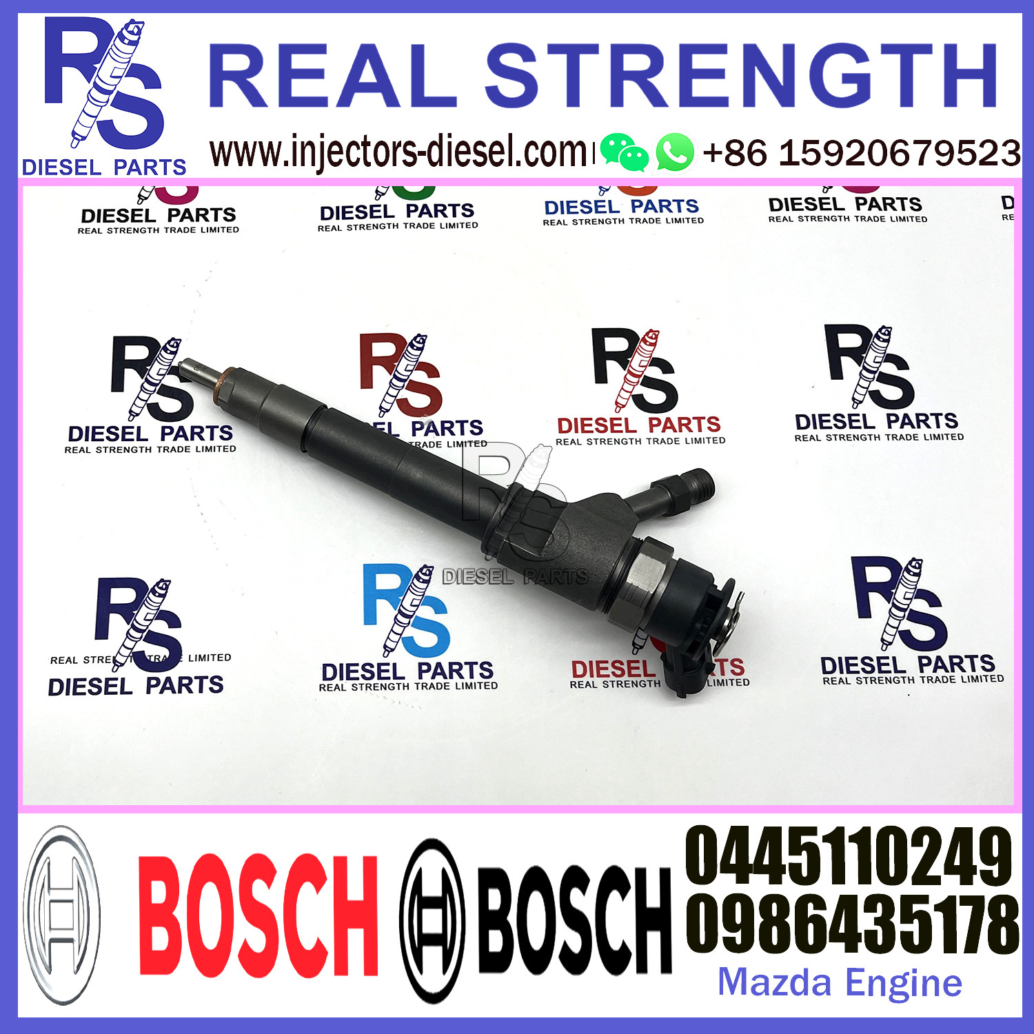 BOSCH injection 0445110249 Diesel Fuel Common Rail Injector 0986435178 WE01-12-H50A WE0112H50A For Mazda Engine