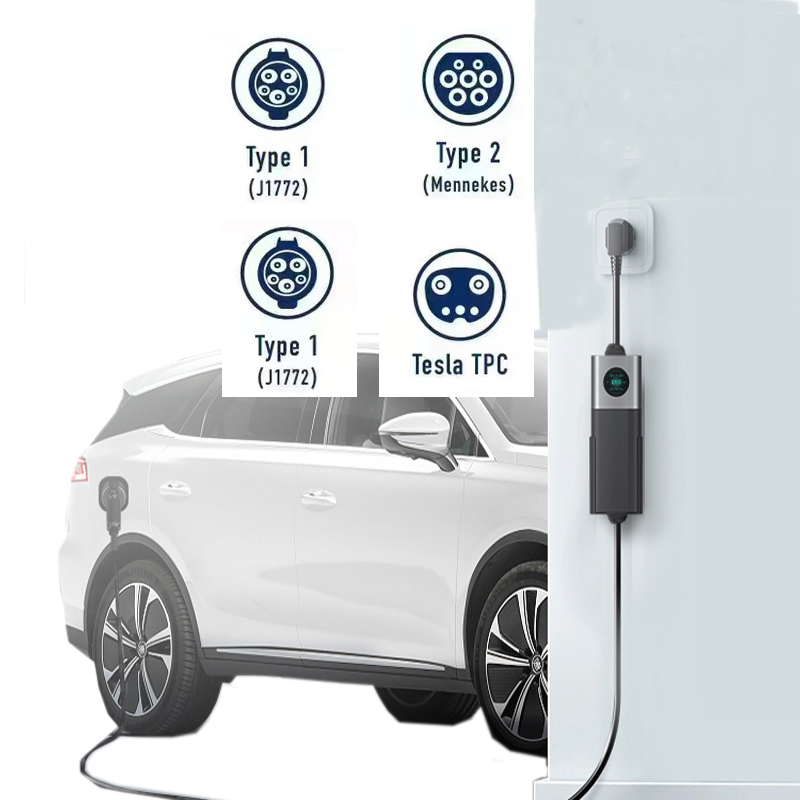 3.5KW 7KW 11KW 22KW Portable EV Charger with EU Plug Plug and Play Single/Three Phase Electric Transmission Method