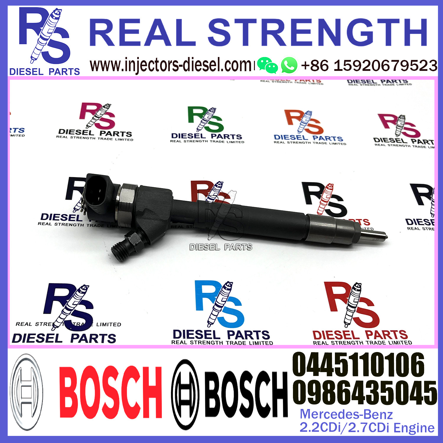 Diesel Fuel Common Rail Injector 0445110106 0445110105 0986435054 0986435045 For Mercedes-Benz 2.2CDi/2.7CDi Engine