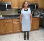Waterproof Disposable CPE Plastic Aprons , White / Blue Sleeveless Throw Away