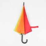 Colorful J Handle Umbrella , High End Rainbow Umbrella With Printed Logo