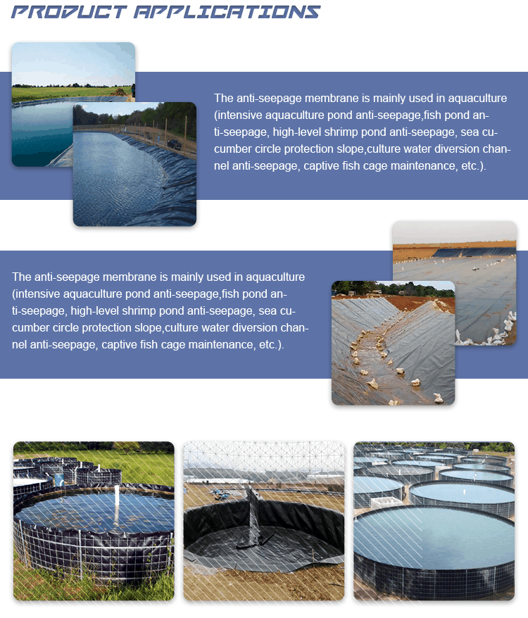 Waterproof Protection Geomembranes for Agriculture 0.2mm HDPE Roof Swimming Pool Liner