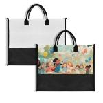 Big Capacity Blank Sublimation Linen Tote Bag Beach Bag For Sublimation Printing