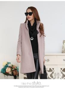 Quality fashion high collar ladies elegant pure cashmere coat wholesale