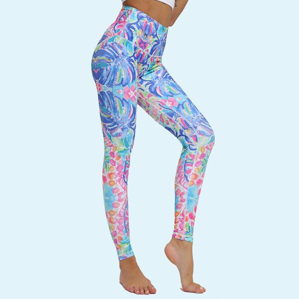 Breathable fast-drying plant department yoga pants, fitness high-waisted tight