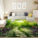 3D Lavender Tulip Pattern Household Bedroom Living Room Floor Carpet Special