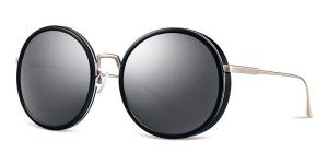 Quality Women Scratch Resistant Sunglasses , Grey Blue Plastic Sunglasses Metal Temples wholesale