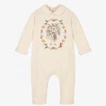 igh Quality Unisex CVC Fabric Cotton Baby Rompers Long Sleeve Solid Color Infant