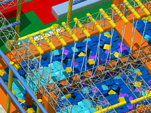 Large Size Trampoline Park Equipment Multi Function High Safety Low Maintenance