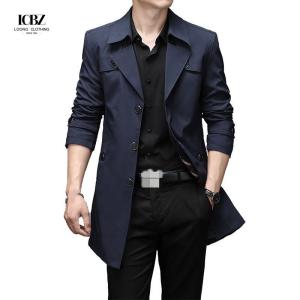 Quality Men's Jackets Fashion Windproof Casual Slim Fit Windbreaker Long Coat With Suit Coats wholesale