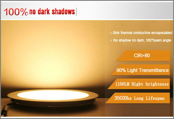 White Color 18W Led Panels Lighting Φ180, H12 for Conference Room