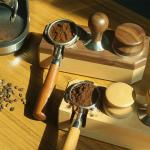 Solid Wood Espresso Tamping Station Coffee Tamper Holder Stocked Machine