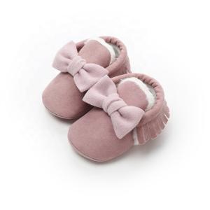 Quality MARCH EXPO 2019 baby shoes Bow casual shoe for toddler firstwalker Plus velvet thick infant baby boot wholesale