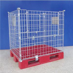 Quality High Strength Wire Mesh Pallet Cages Reusable Metal Mesh Containers wholesale