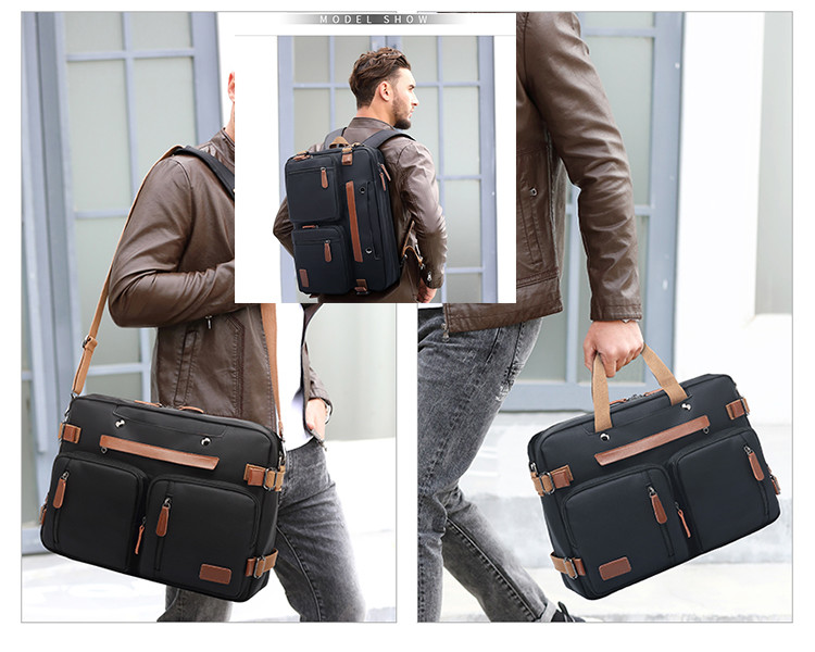 3 In 1 Travel Briefcase Laptop Backpack Black Color For Men Adult