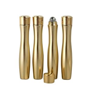Quality 20ml Golden Plastic PETG Eye Cream Roller Oil Bottle Essence To Take Bead Bottle wholesale