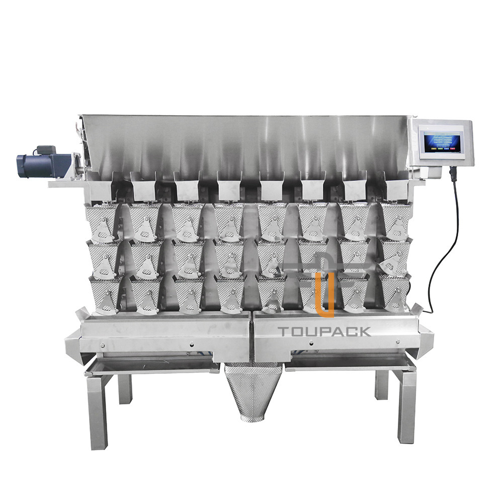 Three Layers 8 Head Sticky Material Multihead Weigher For Oily Food