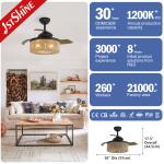 36 inch Small Size Ceiling Fan with Remote and Air Conditioning LED Lighting