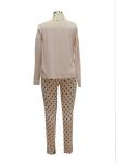 Homelike Spring / Fall Ladies Loungewear Sets Shallow Pink Mesh Shoulder