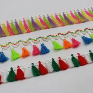 Quality Curtain 100% Polyester Multicolor Brush Fringe Tassel wholesale