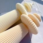 3 Designs Roman Pillar Cylindrical Silicone Candle Molds Geometric Abstract