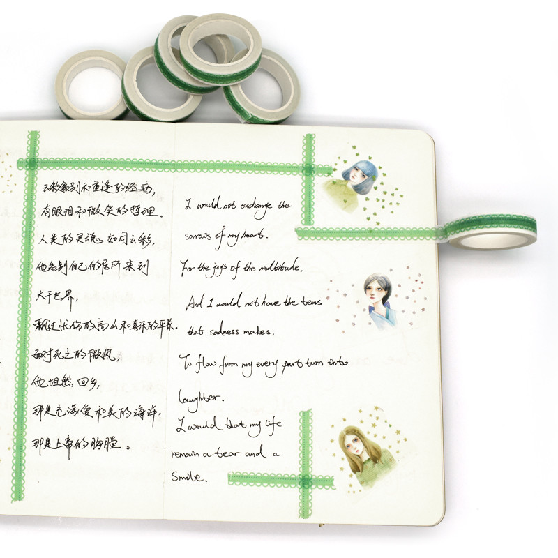 CMYK Decorative Japanese Washi Paper Kawaii Masking Tape