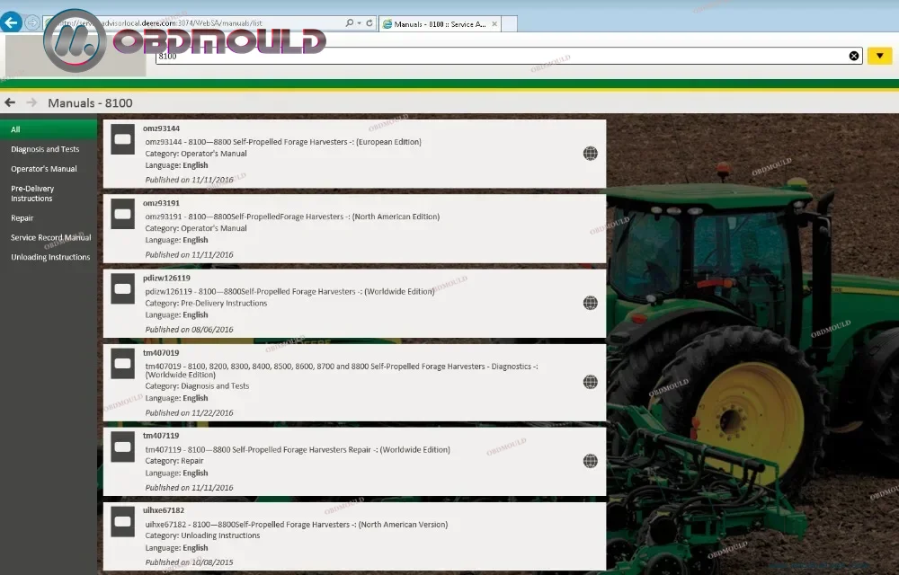 V5.3 AG&CF Agriculture Construction EDL V3 Diagnostic Kit Service Advisor F110 Tablet JOHN DEERE
