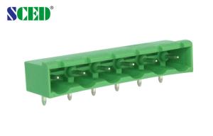 Quality Right Angle Green Color Male Pluggable Terminal Block 300V 18A 7.62mm wholesale