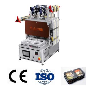 Quality 4 Trays Tabletop Stainless Steel MAP Tray Sealer Machine Gas Flush Packaging Food Tray Sealer wholesale