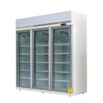 3 Glass Door Commercial Refrigerator With EBM Fan Motors For Low Energy