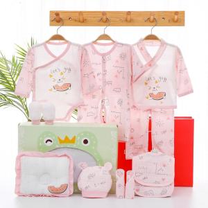 Quality 2023 new design custom Cotton 12pcs baby gift set Newborn sleepwear Gift box 100% Cotton baby clothes set for 0-6Months wholesale