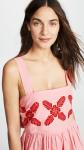 2018 Pink Linen Embroidery Women Maxi Dress Summer