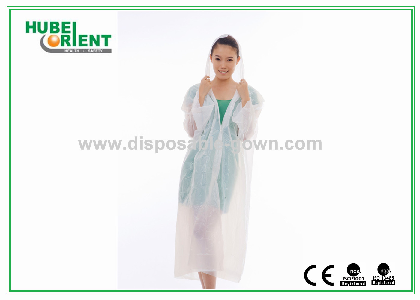 Waterproof Disposable PE Visitor Coat/Transparent Plastic PE Disposable Visitor Coats