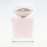 Square Spray Transparent Glass Perfume Bottle With Pearl Cap 100ml