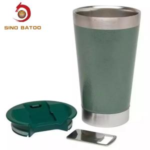 Quality FDA 16oz Double Wall Stainless Steel Beer Mug With Bottle Opener wholesale