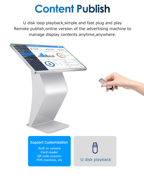 Indoor Wall Mount Kiosk Digital Signage Lcd Display Players For Poster Advertising
