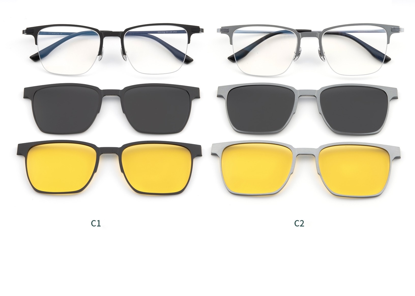 Magnetic Pure Titanium Aluminum Optical Frame Universal Set Frame