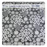Garment Crochet Embroidered Lace Fabric , Eco - Friendly Dyeing