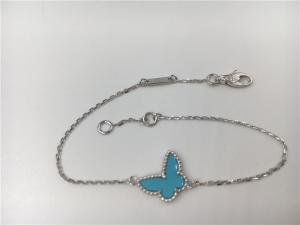Quality No Diamond Sweet 18K Gold Bracelet Turquoise With Butterfly Shape Gemstone wholesale
